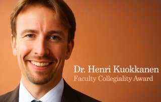 Dr. Henri Kuokkanen awarded the 2025 Faculty Collegiality Award 2