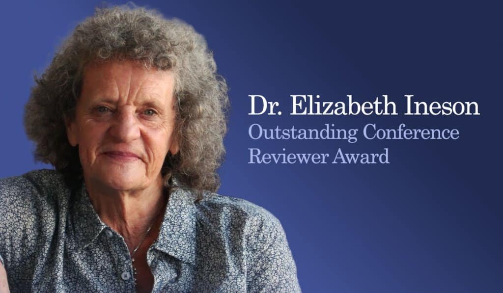 Dr. Elizabeth M Ineson awarded the 2025 Outstanding Conference Reviewer Award 14
