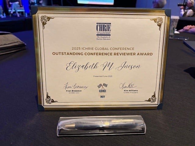 Liz’s Award Dr. Elizabeth M Ineson awarded the 2025 Outstanding Conference Reviewer Award 11